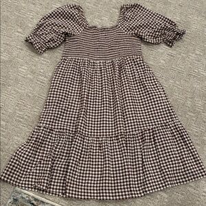 Madewell Brown Gingham Dress